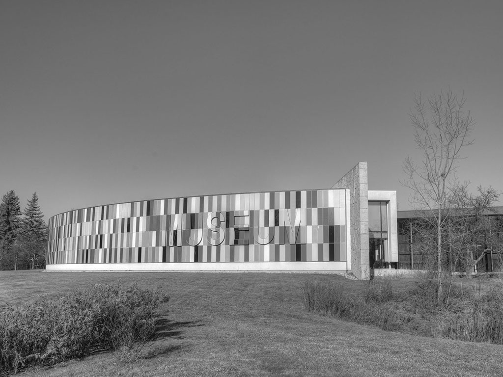 The Waterloo Region Museum in Kitchener, Ontario, Canada. Built in 1957, it includes the Doon Pioneer Village