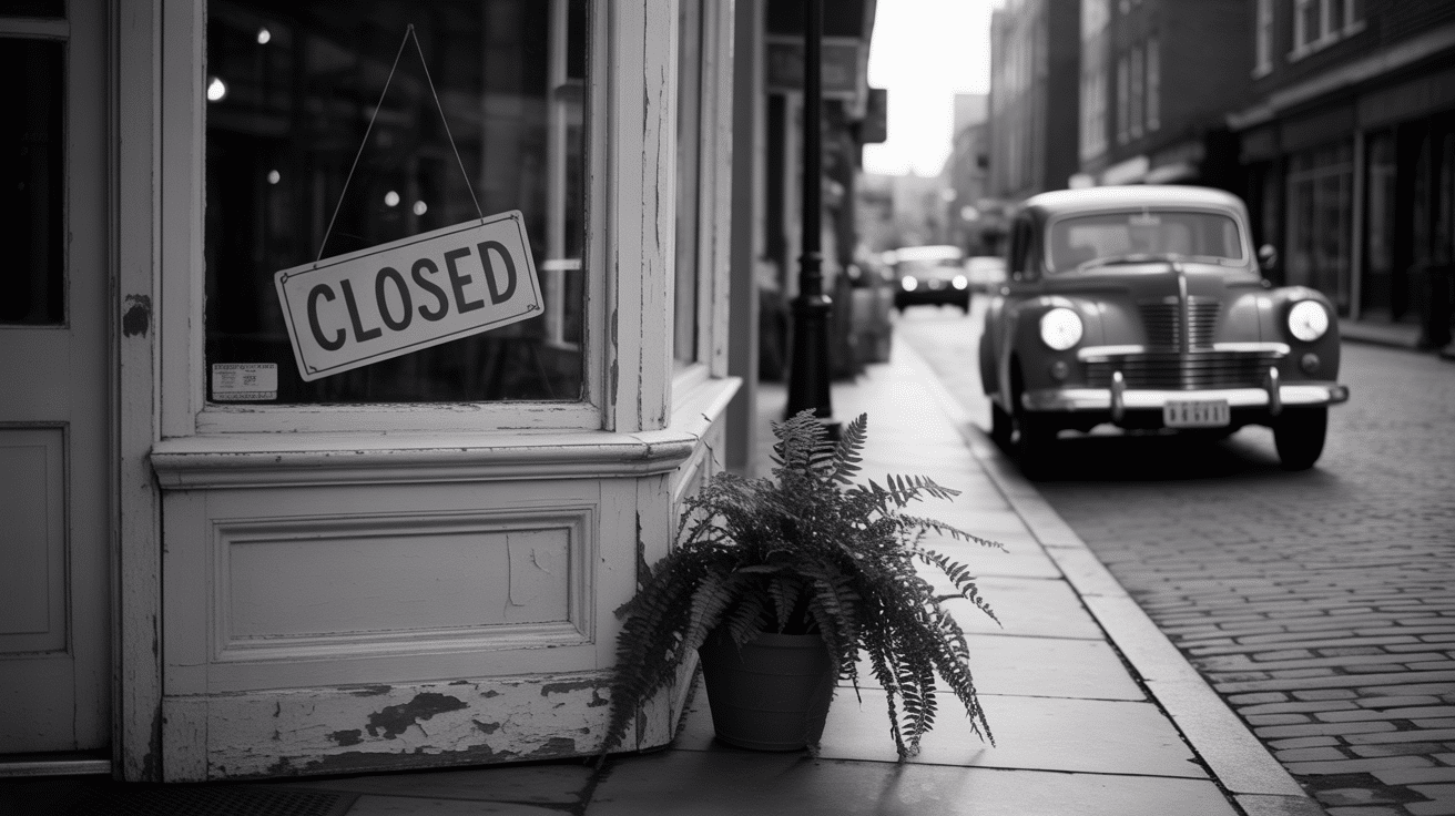 a closed sign on a small business window, representing bad copy that drives customers away